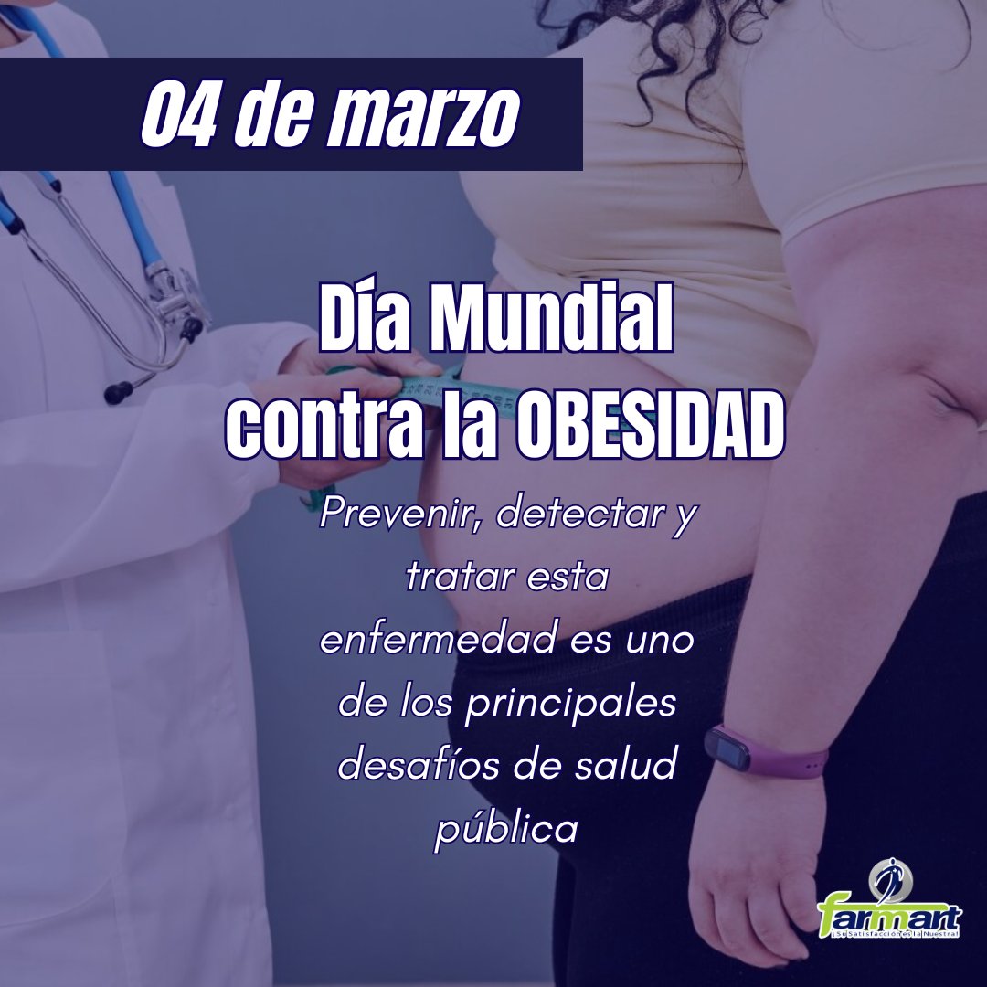 CFarmart42246's tweet photo. Día Mundial de la Obesidad (4 de marzo)

Se busca concientizar a la comunidad sobre la importancia de prevenir, detectar y tratar esta enfermedad crónica que afecta a personas de todas las edades y constituye uno de los principales desafíos de salud pública. https://t.co/Kxj9Pkod1Y