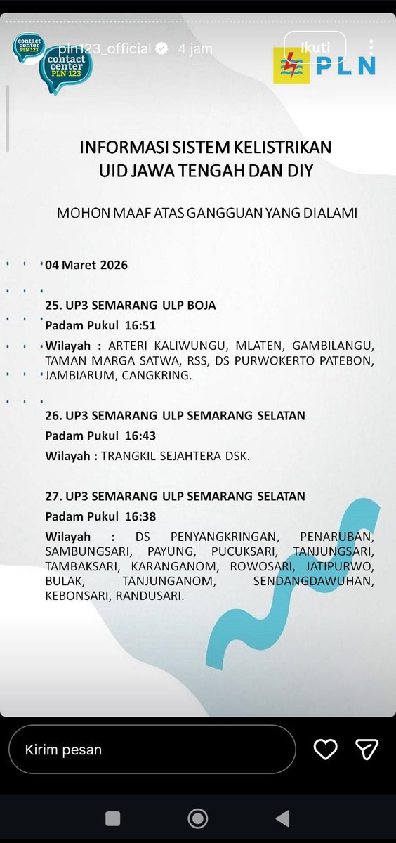 haloerw's tweet photo. Ternyata Listrik yg padam di Semarang SEBANYAK INI WOI LAH https://t.co/3HoMyrT8KM