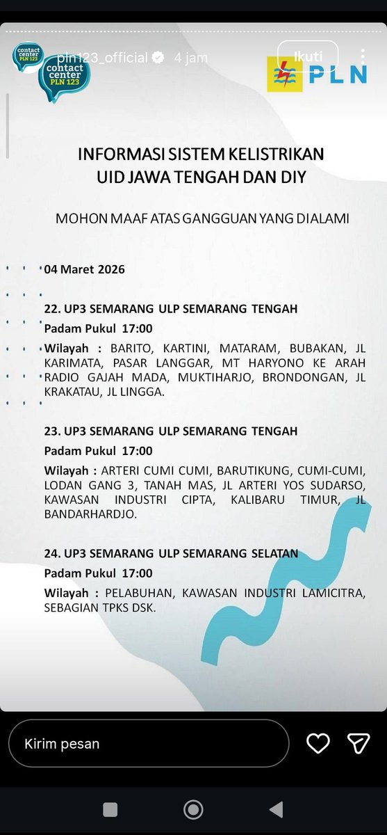 haloerw's tweet photo. Ternyata Listrik yg padam di Semarang SEBANYAK INI WOI LAH https://t.co/3HoMyrT8KM