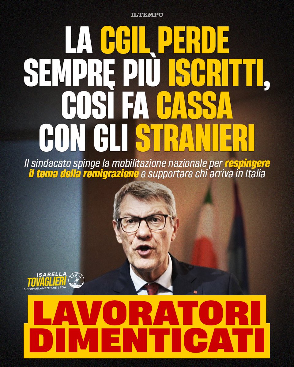 isatovaglieri's tweet photo. Sta avvenendo la sostituzione etnica… dei tesserati della CGIL!

I lavoratori veri scappano e vengono sostituiti dagli immigrati che apprezzano le battaglie di Landini per la cittadinanza facile e per l’accoglienza di più stranieri nel nostro Paese.

Ormai è evidente: Landini non difende più i lavoratori ma le masse di stranieri residenti nel nostro Paese. Che brutta fine…