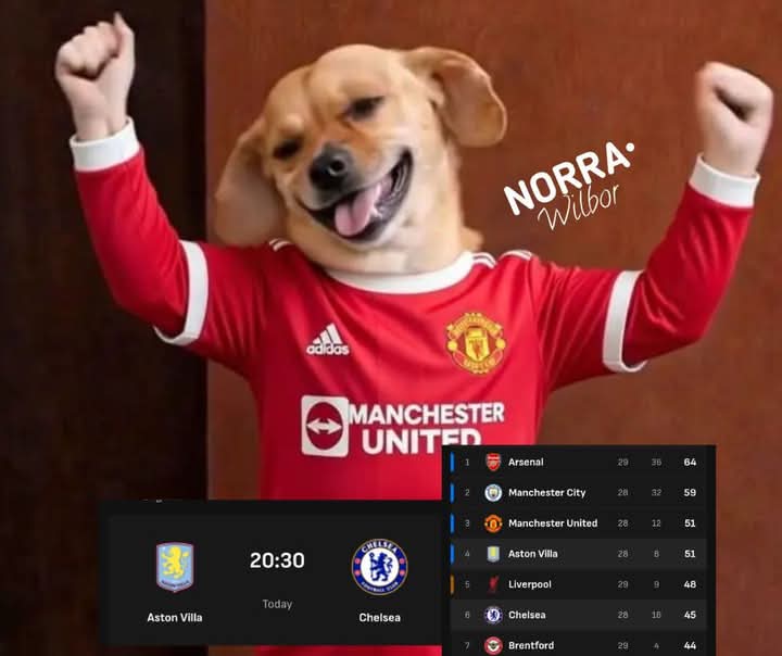 Nothing concerns me.🤌🏻

 I know either Chelsea or Aston Villa is dropping points tonight. 

See how we're holding our peace and the Lord is fighting for us. 

Isn't that wonderful?🤌🏻😂
