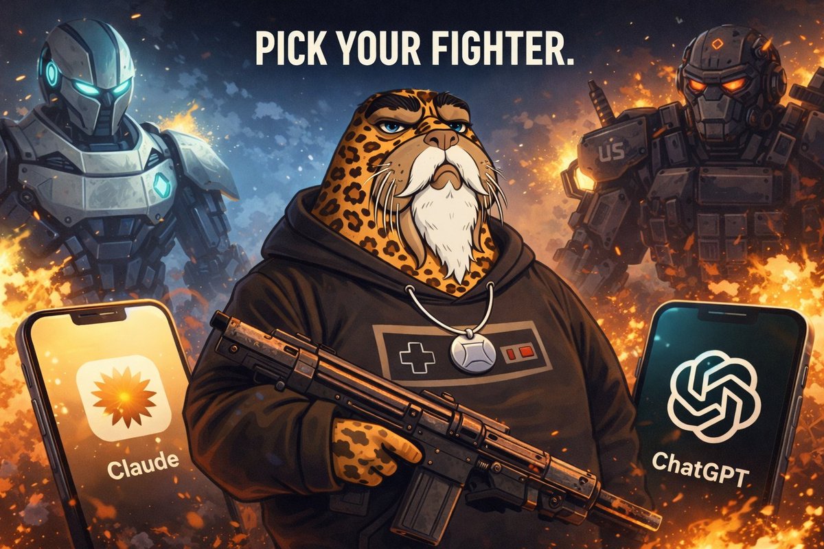 gn gn everyone 

AnthropicAI  refused to build kill chains. Got banned.

OpenAI  signed the contract the same afternoon.

Claude hit #1 on the App Store. People cancelled ChatGPT.

The line between tech and warfare just got erased.

Pick your fighter.