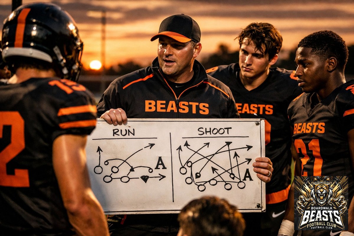 coachschuman's tweet image. Al Black’s Run &amp;amp; Shoot was calculated disruption. 3 vectors. 1 point. Pure geometry. The DNA of the elite. Study legends. Dominate now. #RunAndShoot #FootballHistory #SpreadOffense For more info go to nucsports.com, boardwalkbeastsfb.com or myfootballcamps.com.