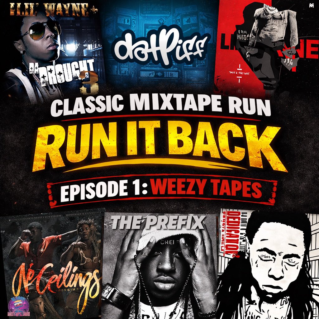 <a href="/ClassMixtapeRun/">Classic Mixtape Run</a>
Run It Back: Episode 1
‘Weezy Tapes’ (@liltunechi) 
Editorial by @MotzANeli 
Narrated by Lucien 

youtu.be/PqdxEwc0K5Q?si…

#lilwayne #hiphop #rap #liltunechi #music #mixtape #mixtapes #classic #Run #RunItBack #explorepage #fyp #wednesdaymotivation #Wednesday
