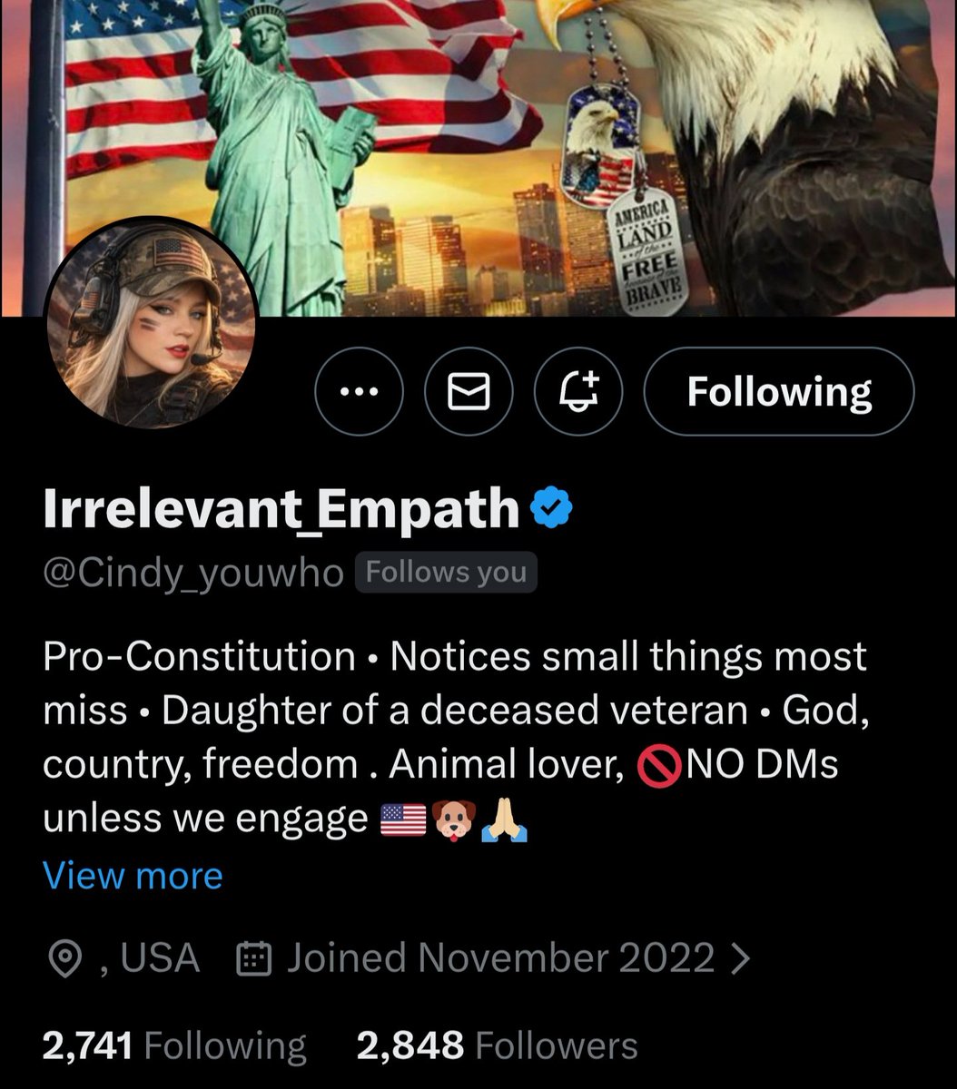 Friends, how about checking out USAs  <a href="/Cindy_youwho/">Irrelevant_Empath</a>