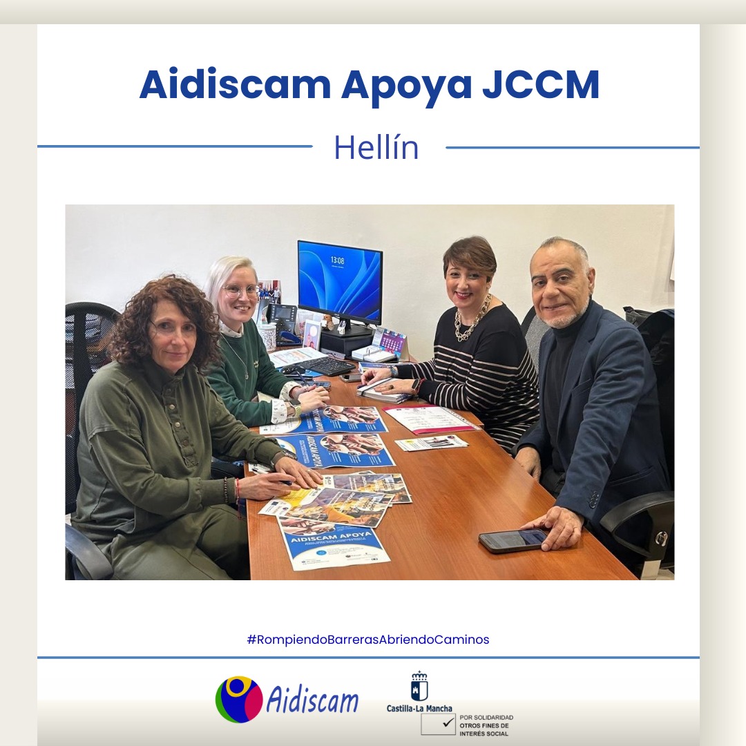 📍¡AIDISCAM Apoya (JCCM) llega a #Hellín! Ya tenemos espacio en el CSC Madre María Luisa para atender a personas con discapacidad y sus familias. Gracias al Ayuntamiento por la acogida y el apoyo 💙
📞 684 313 378 | 661 700 905
#AIDISCAM #RompiendoBarrerasAbriendoCaminos