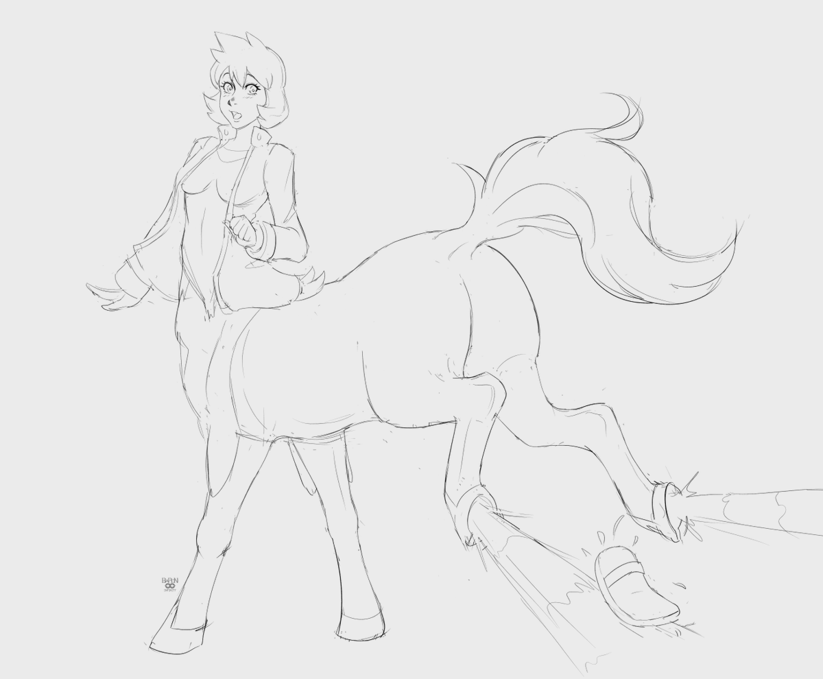BaronInfinity's tweet photo. A sketch commission of Misty transformed into a Keldeo centaur done for @staticeyedstars. Thanks for commissioning me! https://t.co/t03eF0fG0D