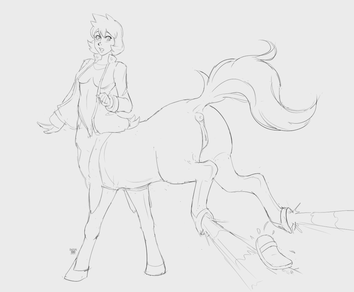BaronInfinity's tweet photo. A sketch commission of Misty transformed into a Keldeo centaur done for @staticeyedstars. Thanks for commissioning me! https://t.co/t03eF0fG0D