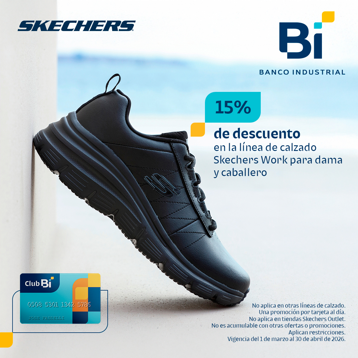 Club_Bi's tweet image. ¡Más estilo y comodidad con #ClubBi! 👟

En @SkechersGuatemala aprovecha 15% de descuento en la línea Work de Skechers para dama y caballero.
🔔 No aplica en otras marcas.
📌 Dos promos por tarjeta.

#Descuento #Zapatos