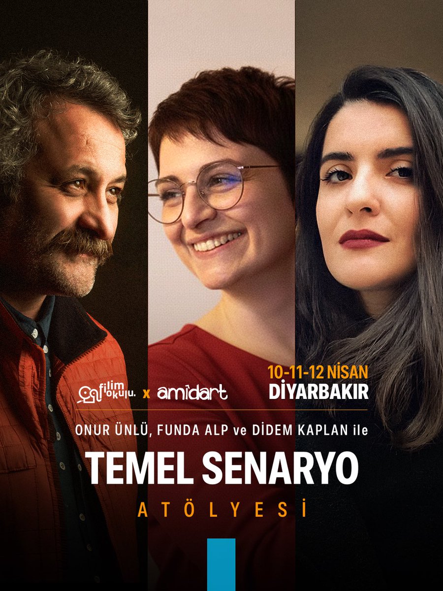 amid_art's tweet photo. TEMEL SENARYO ATÖLYESİ
11-12-13 Nisan-Diyarbakır

Funda Alp ve Didem Kaplan’ın yürütücülüğünde Temel Senaryo Atölye’si

Not: Kontenjan 20 kişiyle sınırlıdır.

Atölyeye ilişkin detaylı bilgi almak ve kayıt için iletişim:
amidart21@gmail.com
0505 746 04 03 https://t.co/U0BP5xxmCz