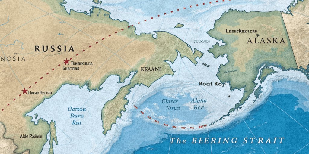 SCovid19's tweet photo. @Nanisimo Es que la geografia no la llevan bien estos yankees. Esto es lo que les separa. En invierno el estrecho se hiela y se puede cruzar literalmente a pie https://t.co/fkdjW7H3Pd