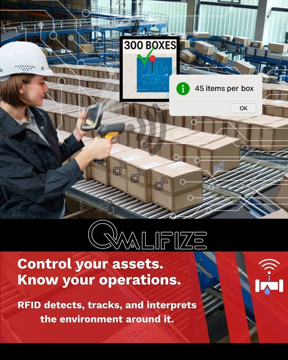 📍Manufacturing efficiency counts on visibility. When tools &amp; equipment can’t be found, productivity drops &amp; costs rise. Real-time insight turns assets into intelligence &amp; drives growth.

407.505.0026
sales@qwalifize.com

#Qwalifize #AssetAndPeopleTracking #RFID #RealTimeData