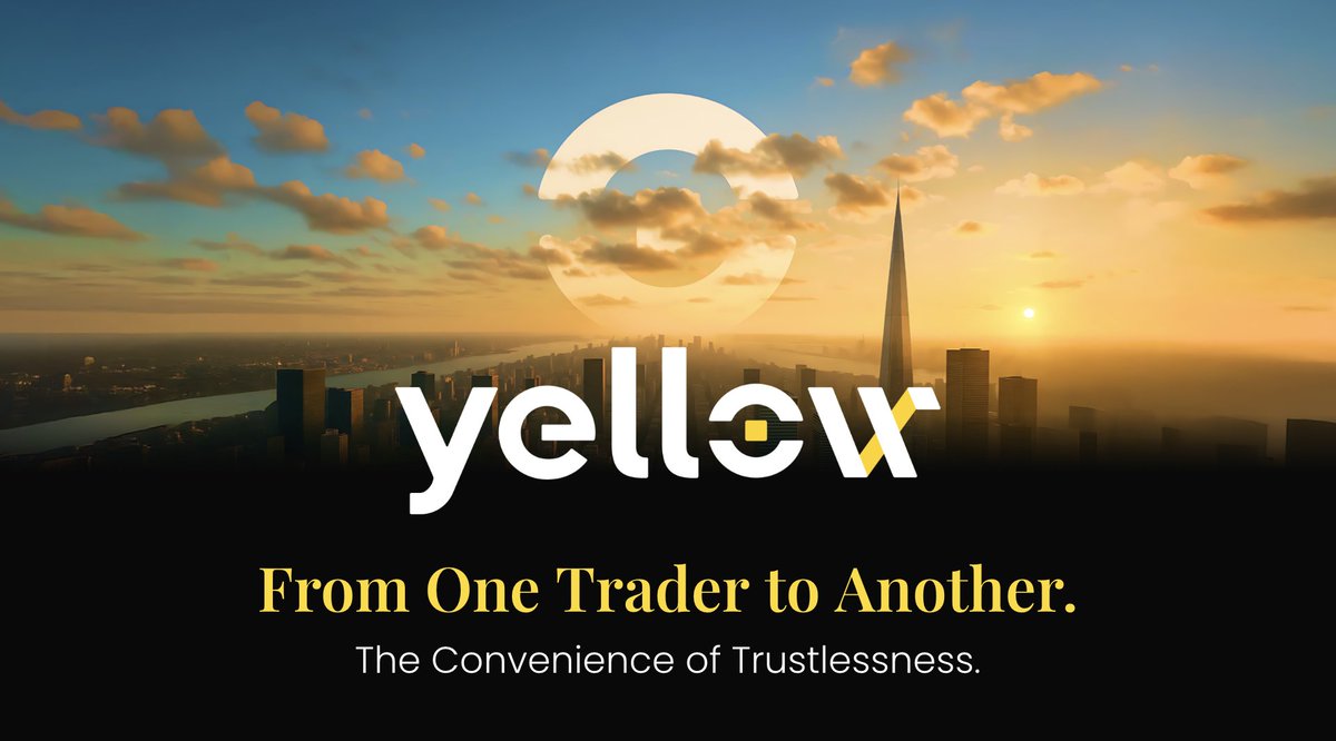 Yellow's tweet photo. On Sunday at 13:00 CET, we launch our token $YELLOW alongside our trading platform. Do you want to be there at the start as we deliver the Internet of Value? https://t.co/fiScXxOZJs