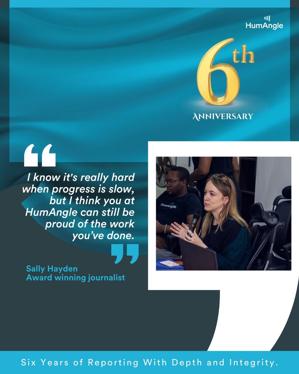 HumAngle_'s tweet photo. For her last session of the day, renowned journalist and author, @sallyhayd, encourages the newsroom and applauds the work of HumAngle.
#HumAngleAt6 https://t.co/ygqEwgsbqz