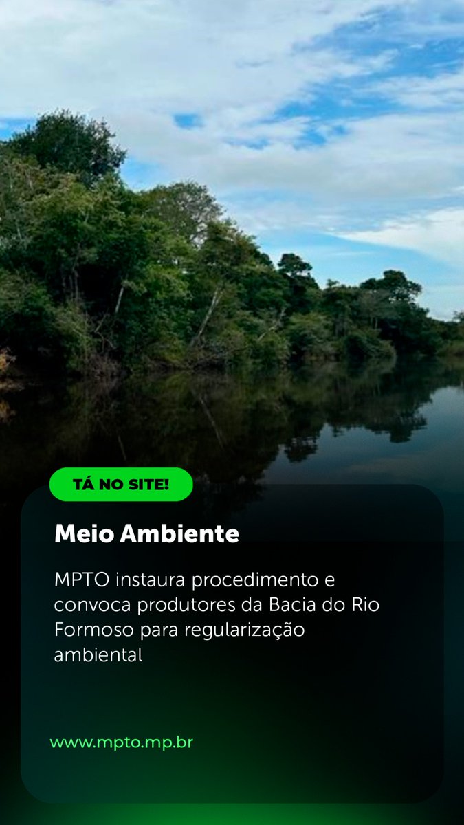 MPETocantins's tweet image. ☝️ MPTO instaura procedimento e convoca produtores da Bacia do Rio Formoso para regularização ambiental

🖥️ x.gd/f0d6K

👉 Seus direitos foram desrespeitados?
📞 Ligue 127.

#MPTO #MPTOAtuante #Tocantins