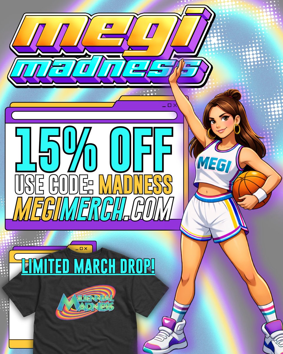 megimu32's tweet photo. ๐ MEGI MADNESS has begun!
All March long:
โจ 15% off EVERYTHING
โจ FREE shipping
Use code MADNESS at ๐ https://t.co/QDvLgGsBhU
PLUS a new limited โMillennial Madnessโ tee just dropped.. and it disappears after March. Donโt miss it! ๐
(#notagamer merch excluded) https://t.co/yG54GBGKTi