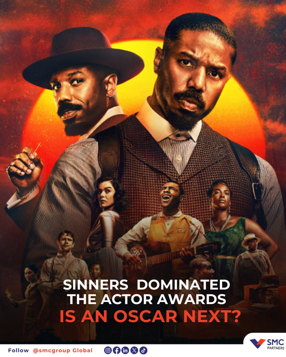 Is an Oscar next? 
'Sinners' is dominating the actor and TV awards season. We can't wait to see what's on the horizon from the cast and Rayan Cooler. #SinnersMovie #SAGAwards2026 #sagawards #michaelbjordan #talentspotlight #smcspotlight
