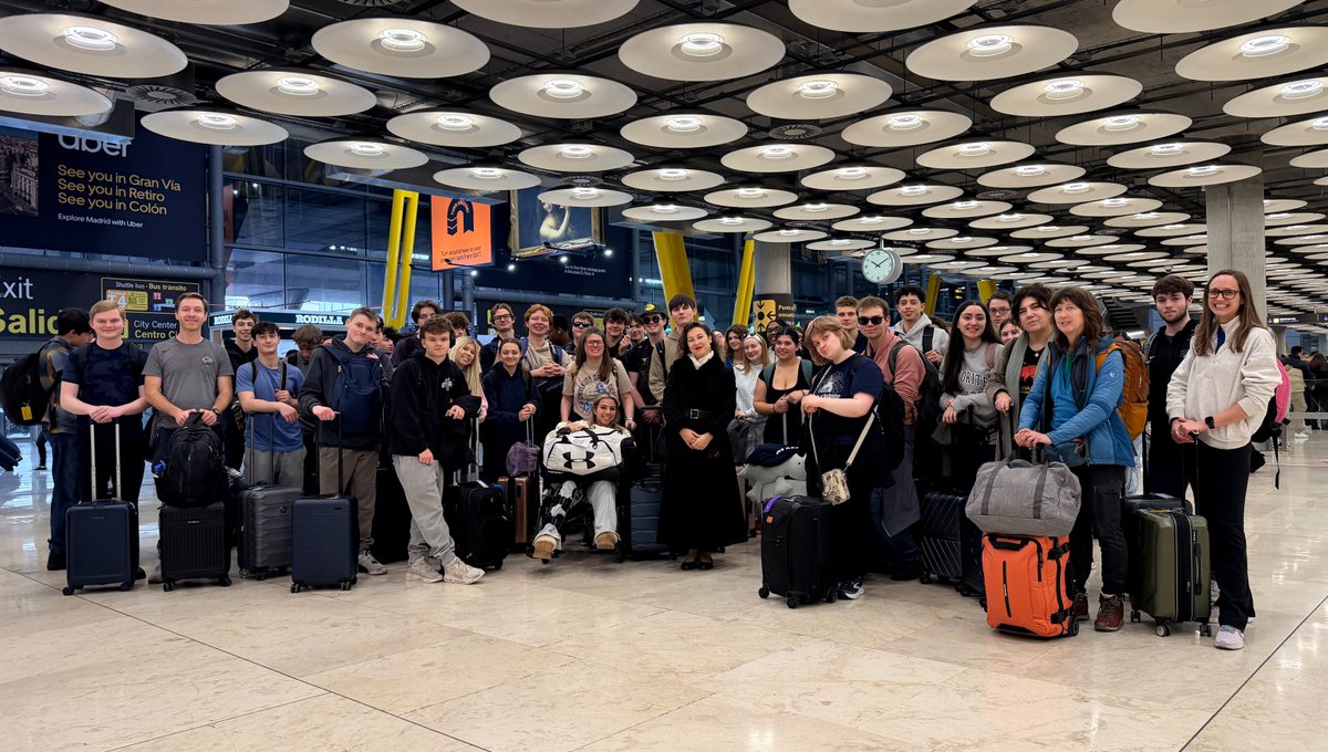 AIMSchool's tweet photo. Our Class of 2026 has safely landed in Spain for their Senior Seminar trip! 🇪🇸✈️
This week they’ll be exploring the country’s rich history and culture. We wish them safe travels and can’t wait to hear all about their adventures!

#AIMUpperSchool #Classof2026 https://t.co/4WgzxhHn37