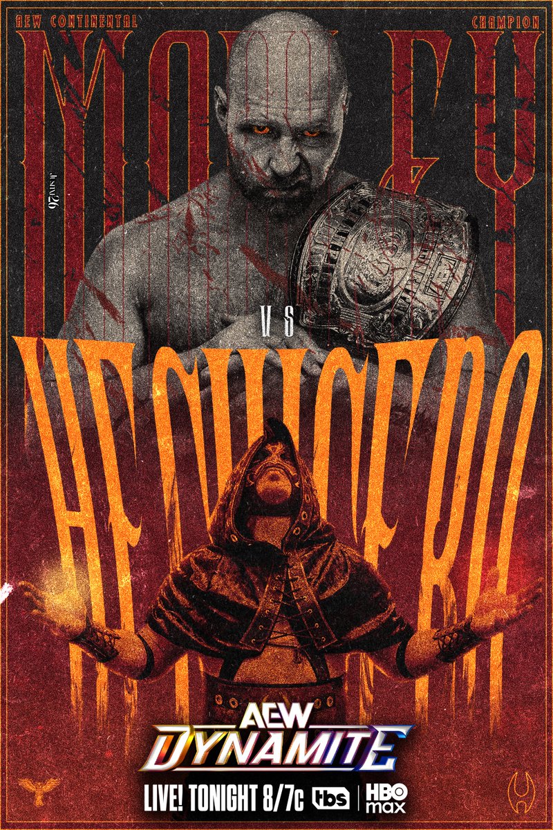 justixe26's tweet image. Magic. Violence. Madness. 

Jon Moxley battles Hechicero for the first time ever, tonight on #AEWDynamite.

@JonMoxley @_ReyHechicero #AEW