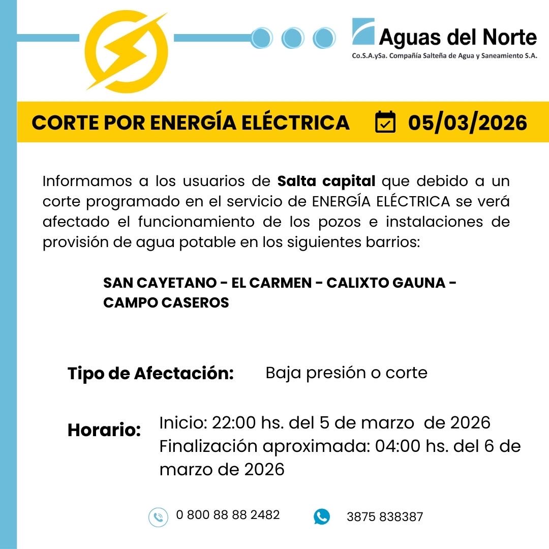 AFECTACIÓN POR CORTE DE ENERGÍA ELÉCTRICA INFO 👇