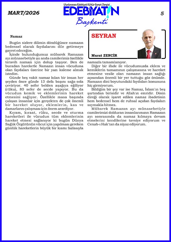 Murat Zencir yazdı: Namaz... <a href="/muzen46/">Murat Zencir</a>
edebiyatinbaskenti.com 
#deneme 
#makale