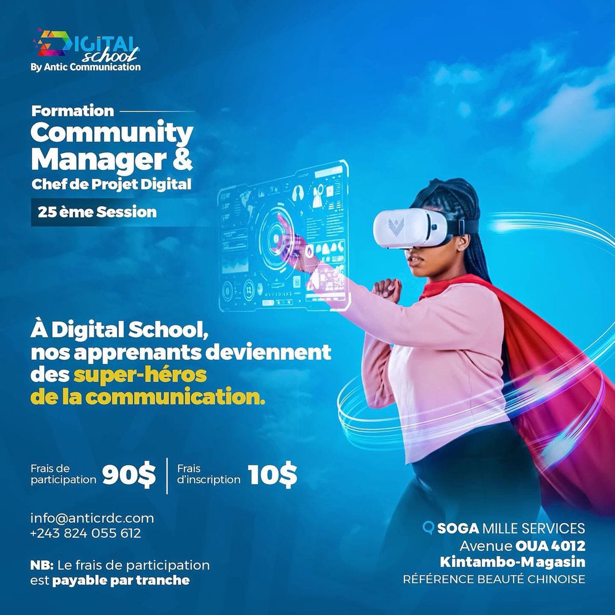 DigitalSch2's tweet photo. Ici, on ne vient pas suivre une simple formation.  

On vient activer ses pouvoirs. À Digital School, nos apprenants deviennent de vrais super-héros de la communication :  
ceux qui savent créer, gérer, impacter et piloter des projets digitaux

Prêt à passer au niveau supérieur? https://t.co/Sf7MYVOYJX