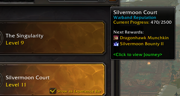 Hyphiectr's tweet photo. @BlizzardCS @Warcraft I turned in the dungeon quest Windrunner Spire: Haunting Melodies and just lost 2000 reputation for it. Was at 2470 Renown 11 and now 470 Renown 11 https://t.co/bEZ0sCP1Li