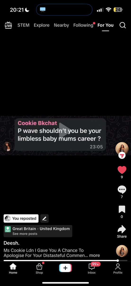 KayeAleja's tweet photo. Imagine surviving sepsis after giving birth to twins and becoming an amputee…

then having someone mock you for it.

These are messages sent about her by Cookie from BKChat UK.

Bullying someone over a life-changing medical trauma is disgraceful.

#backchat #BackChatUK #bkchat https://t.co/bpLsdGJzfY