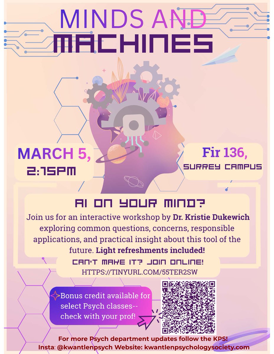 kpupsych's tweet photo. Date: Thursday, March 5th
Time: 2:15-3:45pm
Location: Surrey Campus, FIR 136 or join us virtually: https://t.co/xlOE4Um9GB https://t.co/mPqqOcdbNF