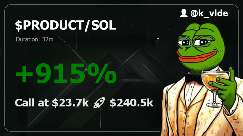 k_vlde's tweet image. 🔥📉👀 The Product | $PRODUCT - blasting off in Solana skies!

ETezKA6nfhXAtz1PyA28WthDJXY5ddCgfjLNMWespump

#PRODUCT 10.2x  💹 $23.7k  📈  $240.5k and still making wallets jealous! 💰😏

🤑 Pump at: t.me/MemesDontLies/…

#SolanaDeFi #Solana #MemeCoin