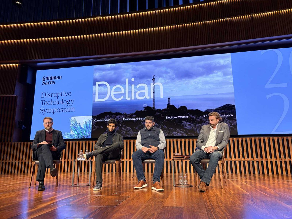 Our CEO Dimitrios Kottas (<a href="/DimitriosKottas/">Dimitrios Kottas</a>)  took the stage at the Goldman Sachs Disruptive Tech Conference in London, sharing Delian's perspective on the defense landscape ahead.

Some highlights from his message:

1. “We are not in a 1–2 year cycle; we are entering a 20‑year