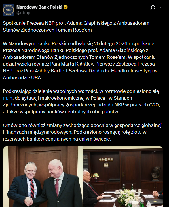 Widzicie o co w tym chodzi?
Tydzień temu Glapiński spotkał się z Ambasadorem USA.