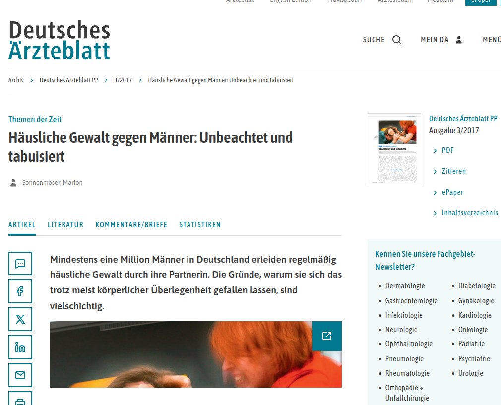 personenprofil's tweet image. #häuslicheGewalt bei #altparteifürdumme ?!

"Häusliche Gewalt gegen Männer: Unbeachtet und tabuisiert"

Lieber @KayMdb20730 -- lassen Sie sich von @Gewaltschutz helfen!

Es wird Sie freuen: Die "Bundesfach- und Koordinierungsstelle #Männergewaltschutz" wird von 🇩🇪 gefördert!