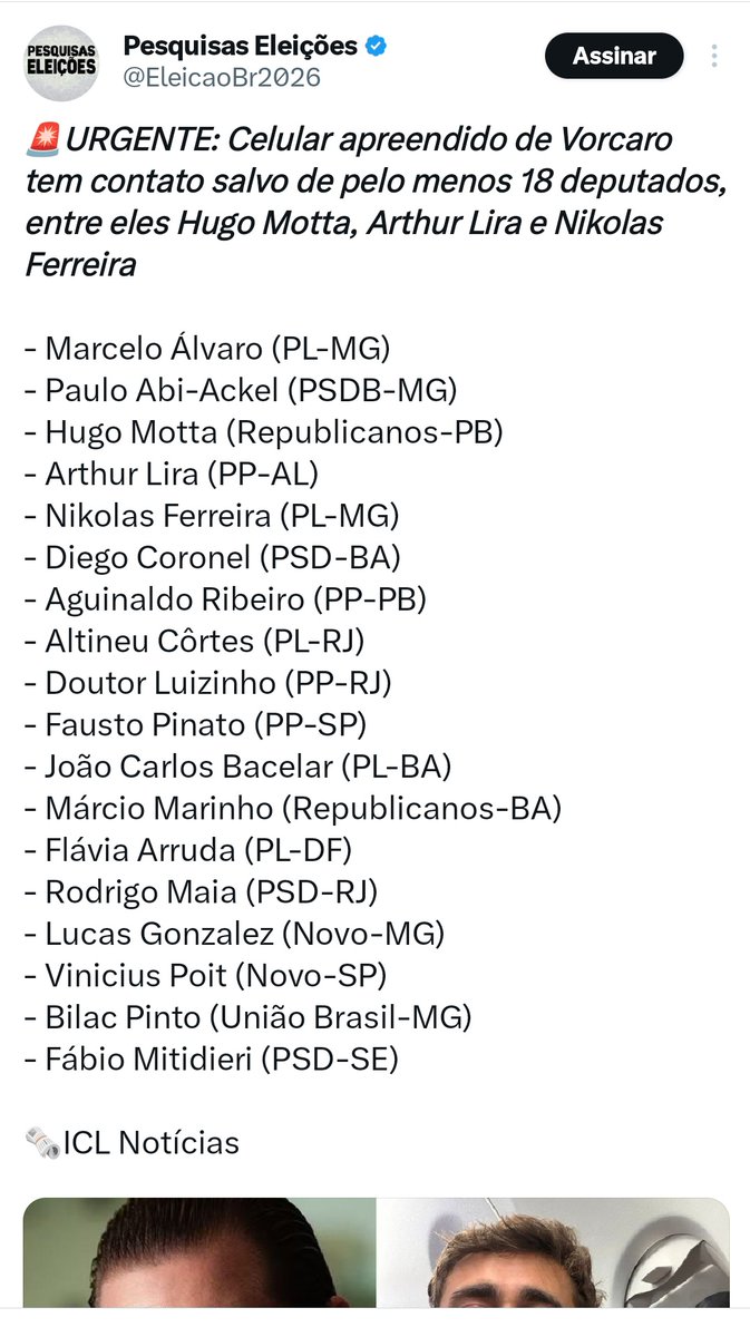 Nenhum deputado de Esquerda entre os números encontrados no celular de Daniel Vorcaro