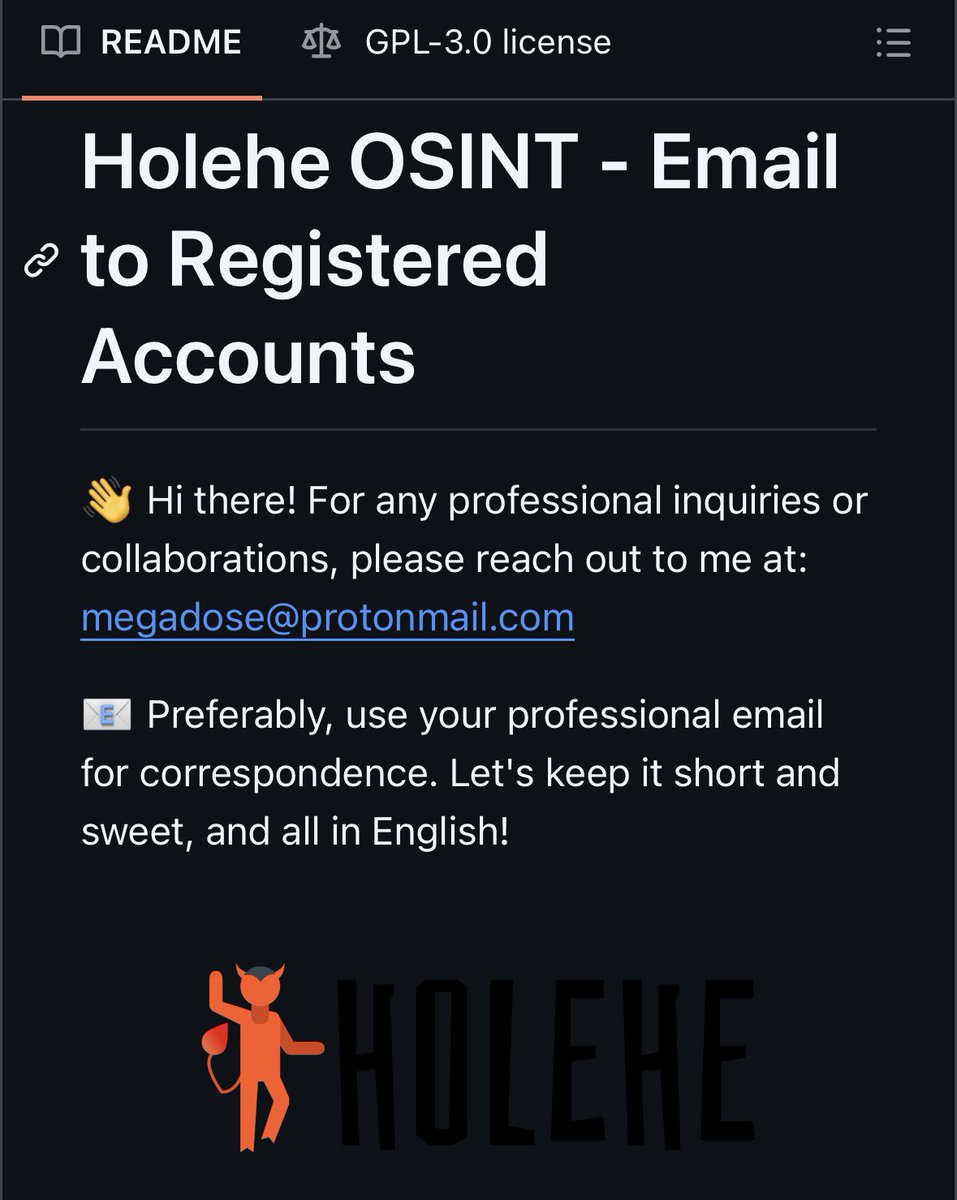 If you’re into OSINT, this tool is worth knowing.

Holehe lets you check where an email address is registered across 120+ websites in seconds.

It works by testing login / password-reset flows to see if the email exists on platforms like Twitter, Instagram, Spotify, and more.