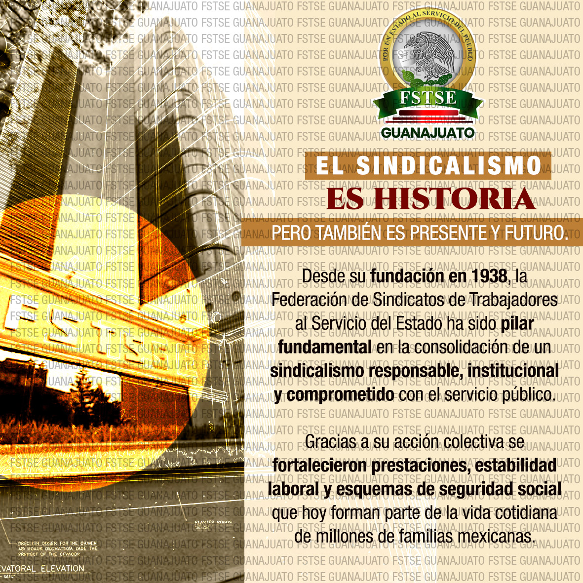 La historia y la grandeza de la FSTSE no son casualidad; son resultado de la organización, la constancia y el compromiso de generaciones de trabajadoras y trabajadores al servicio del Estado.

Cada derecho conquistado y cada prestación fortalecida forman parte de un legado que