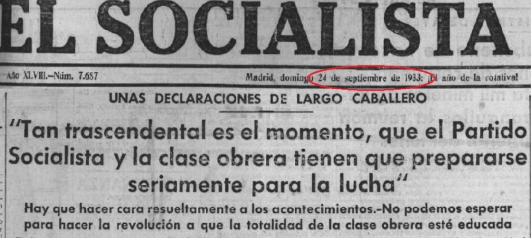 "No a la guerra"

Ese impostado pacifismo no casa con alguien que, en reiteradas ocasiones, se ha declarado nostálgico de la vida y obra de quien, casi 100 años atrás, más hizo por dinamitar la paz entre los propios españoles, Largo Caballero.

#Memoria