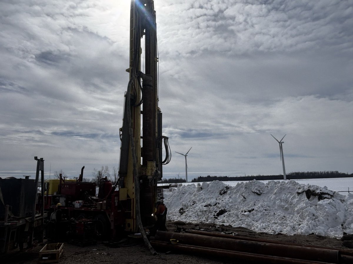 #AardvarkDrilling is in Shelburne, Ontario this first week of March. Working with the DR 24, Dave and team are drilling a new production well for the town.