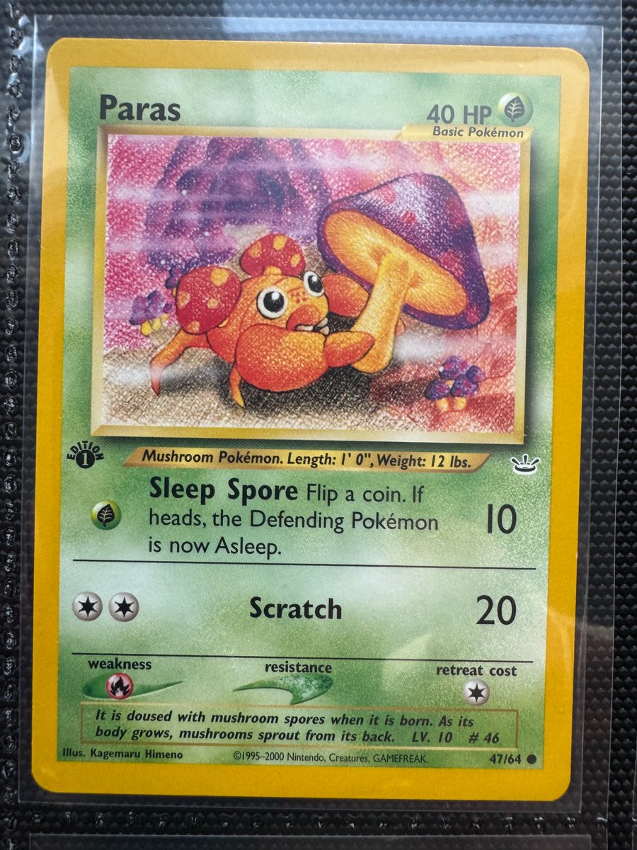 Estimated 1.5 million 1st Edition Neo Revelation Paras (English) printed in 2001.

Estimated Combined Graded Population:

PSA: ~320
CGC: ~60
BGS: ~15
SGC: ~10

While thousands survive raw, only a tiny fraction made it through 25 years without getting lost, damaged, played