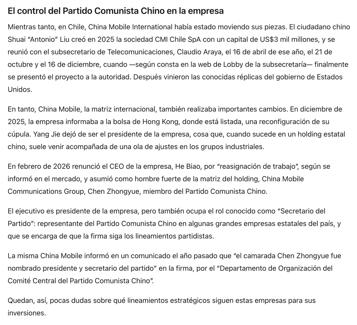 Gorderizador's tweet photo. 🔴La Segunda empezó a destapar documentos y ahora se entiende la poca transparencia del gobierno de Boric con el #CableChino 

No querían que se supiera que el partido comunista chino está directamente involucrado https://t.co/WXmM5viA1K