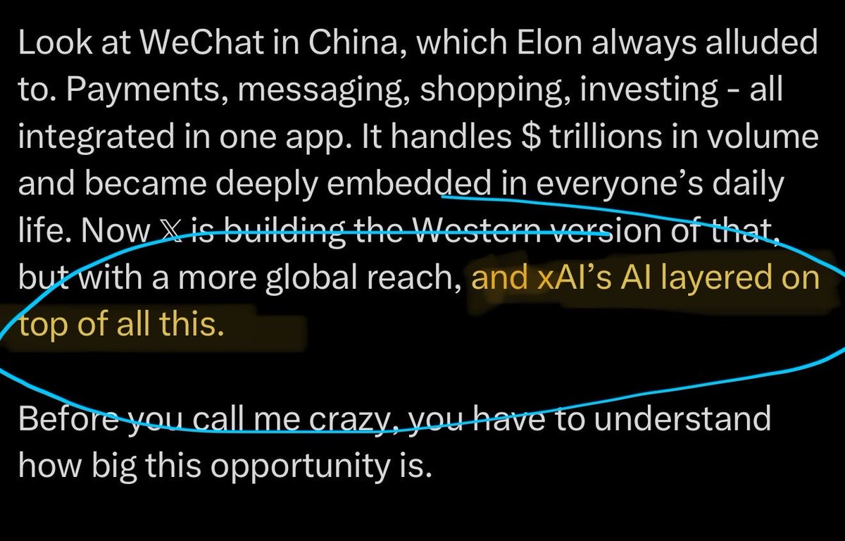 xAl will be the nervous system to what powers our future. 🧠

It will be the foundation for everything that pushes mankind beyond our current capabilities.

Do not underestimate the significance of xAl and the trajectory it is set on alongside us.

$xAl

Understand the Universe