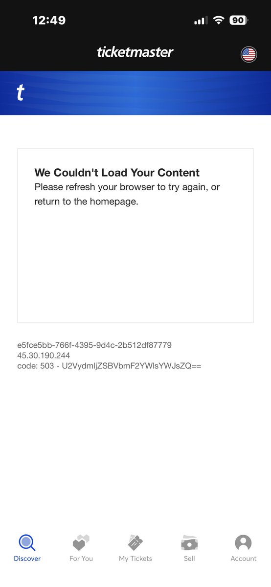 wolfpack_chris's tweet photo. @elonmusk please start a ticket company that doesn’t suck!!  @Ticketmaster it’s hard to buy tickets when I can get into your crap site. https://t.co/qkqDA15OA9