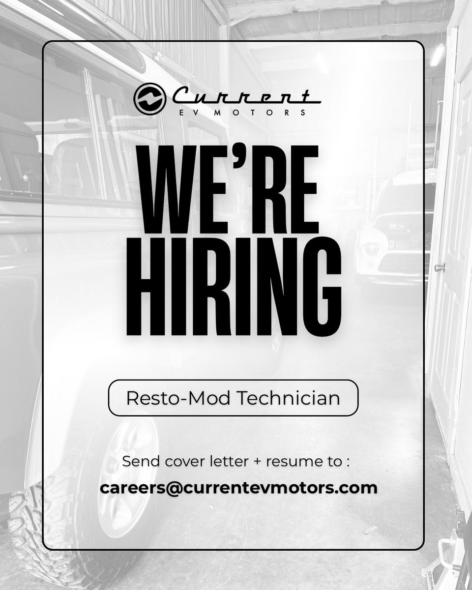 cevmotors's tweet photo. Join the #CEVMotors team! 

https://t.co/akDIc01CF0

#HiringNow #RestoModTech #DrippingSprings #ATX https://t.co/UNSOnP8aA0