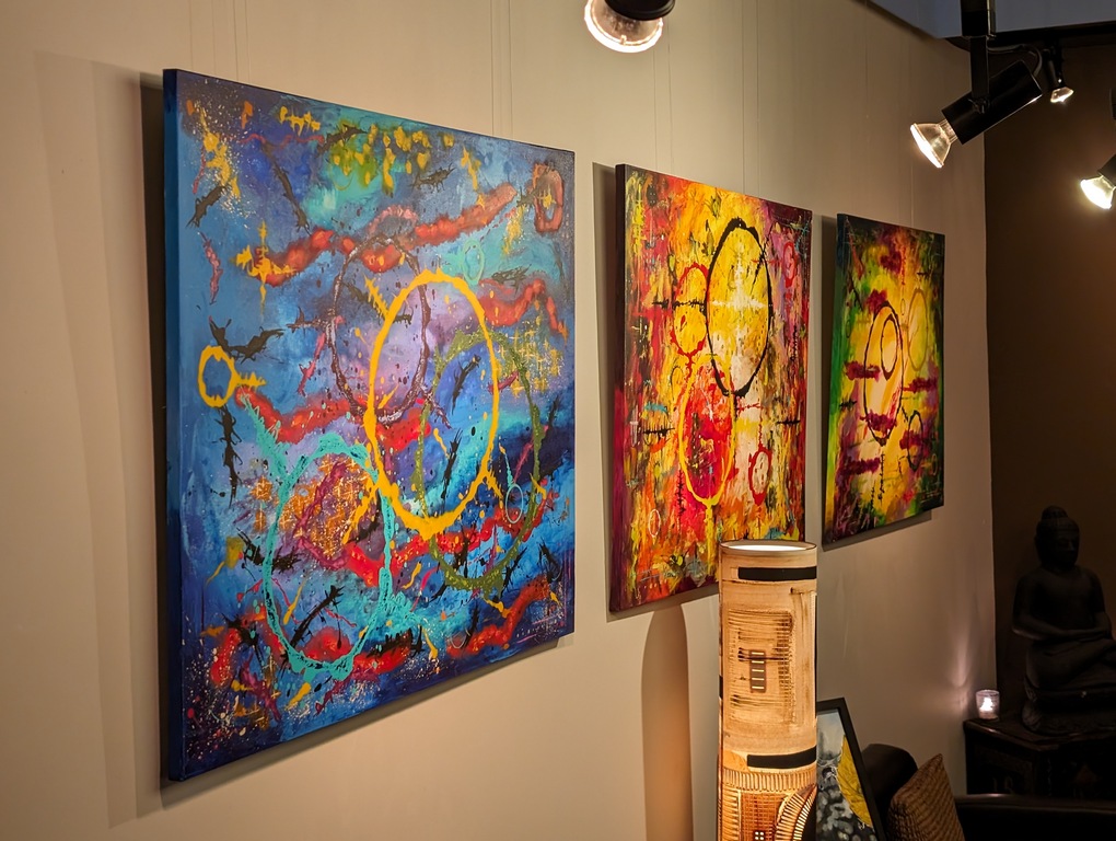 GallerieLorentz's tweet photo. The Science series on display.

#science #scienceofnature #beforeai #evolution #abstractpaintings https://t.co/0gIg3NHL05