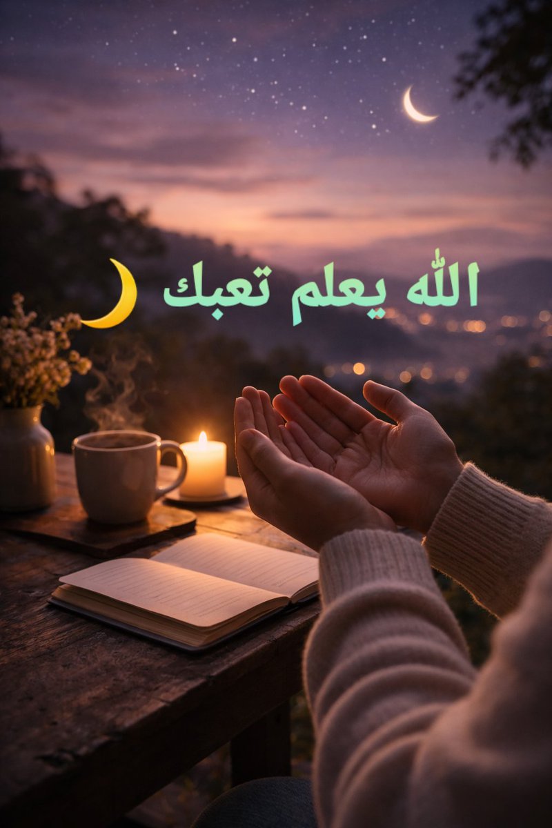 مساء يطمئن قلبك 🌙
الله يعلم تعبك الذي لم يره أحد،
ويعلم صبرك الذي أخفيته خلف ابتسامتك.
احتسب الأجر في كل لحظة ضعف،
ولا تدع اليأس يسرق منك ثقتك بربك 🤍
ما دام الله يعلم… فاطمئن.

ما أكثر شيء أتعب قلبك هذا الأسبوع؟ 
#مساء_الخير
#راحة_نفسية
#تفكير_زائد
#هدوء
#سكينة
#طمأنينة
#توكّل