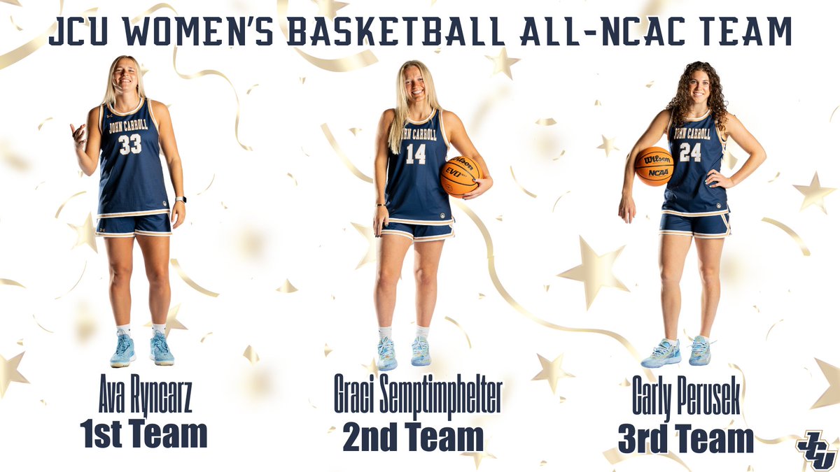 WBB: Congratulations to Ava Ryncarz, Graci Semptimphelter, and Carly Perusek on earning All-NCAC honors!

The <a href="/JCU_WBB/">John Carroll Women's Basketball</a> trio has led the Blue Streaks to a program-record 24 wins and home court advantage for the NCAA Tournament this weekend! 

Full story:
jcusports.com/news/2026/3/4/…