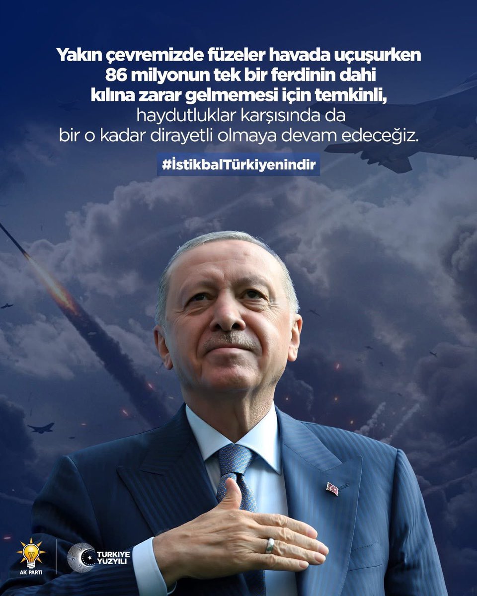 86 milyonun tek bir ferdinin kılına zarar gelmemesi,zalimin karşısında dimdik durabilmemiz için devletimiz üzerine düşen tüm sorumluluğu harfiyen yerine getirmektedir..
#istikbalTürkiyenindir