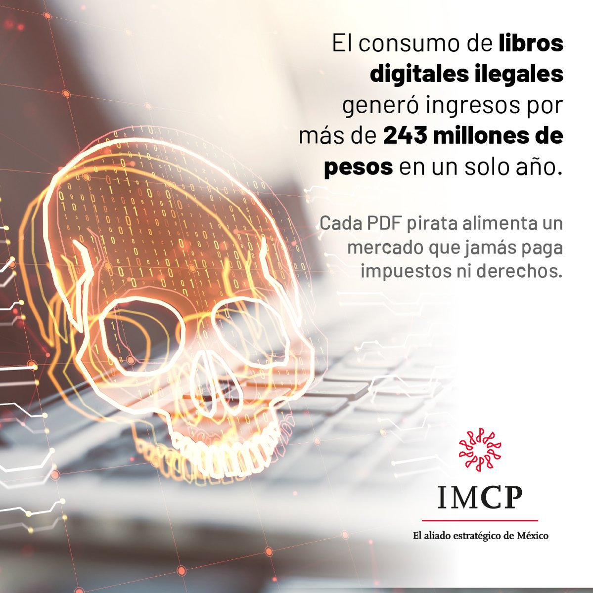 IMCP's tweet image. Cada #PDF pirata alimenta un mercado que evade #impuestos y #derechosdeautor, perjudicando a los creadores. ¡Apoyemos la cultura con integridad! 📖✨

Compra legalmente en: ow.ly/Wf9S50Y8Vi1
#IMCP #LectoresAuténticos #DiNoALaPiratería