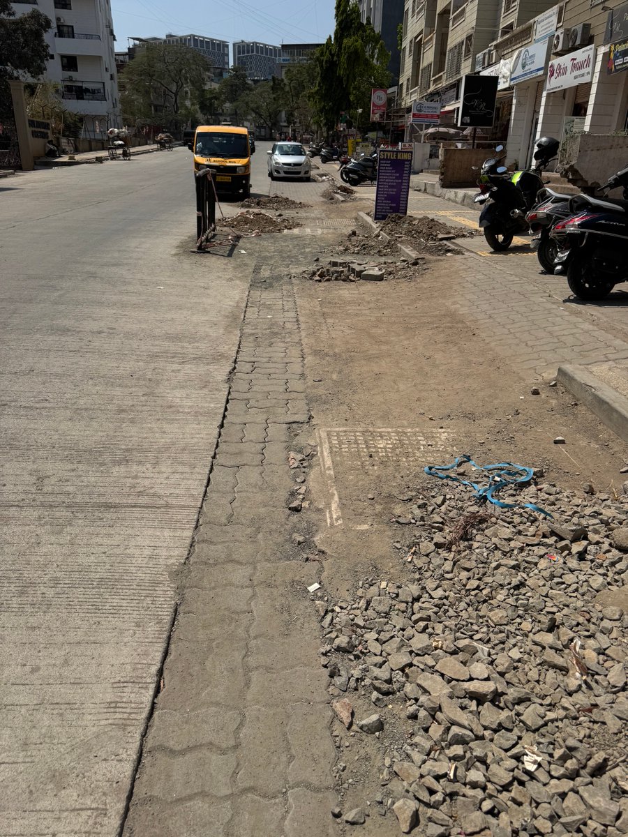 ⁦<a href="/PMCPune/">PMC Care</a>⁩ Cable work digging happened, left over with Debri to collect by Citizen ? Please clean this mess. Location: Outside Gulmohar Orchids, Brand mart, Kharadi #kharadi