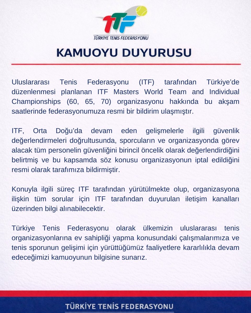 Türkiye Tenis Federasyonu tweet media